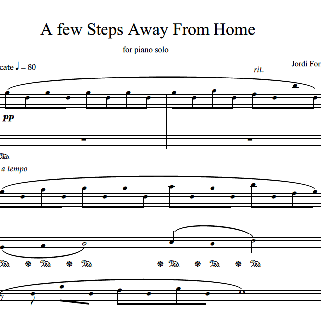 A Few Steps Away From Home - Piano Solo - Jordi Forniés