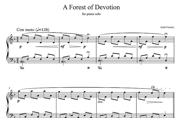 A Forest of Devotion - Piano Solo - Jordi Forniés