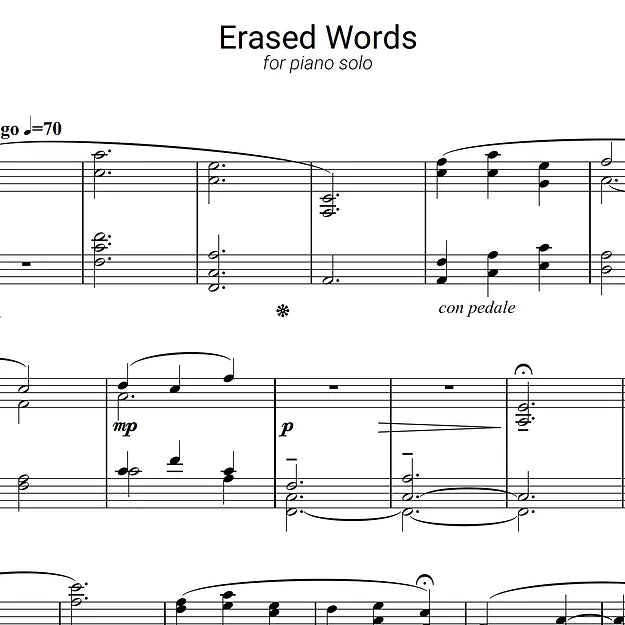 Erased Words - Piano solo - Jordi Forniés